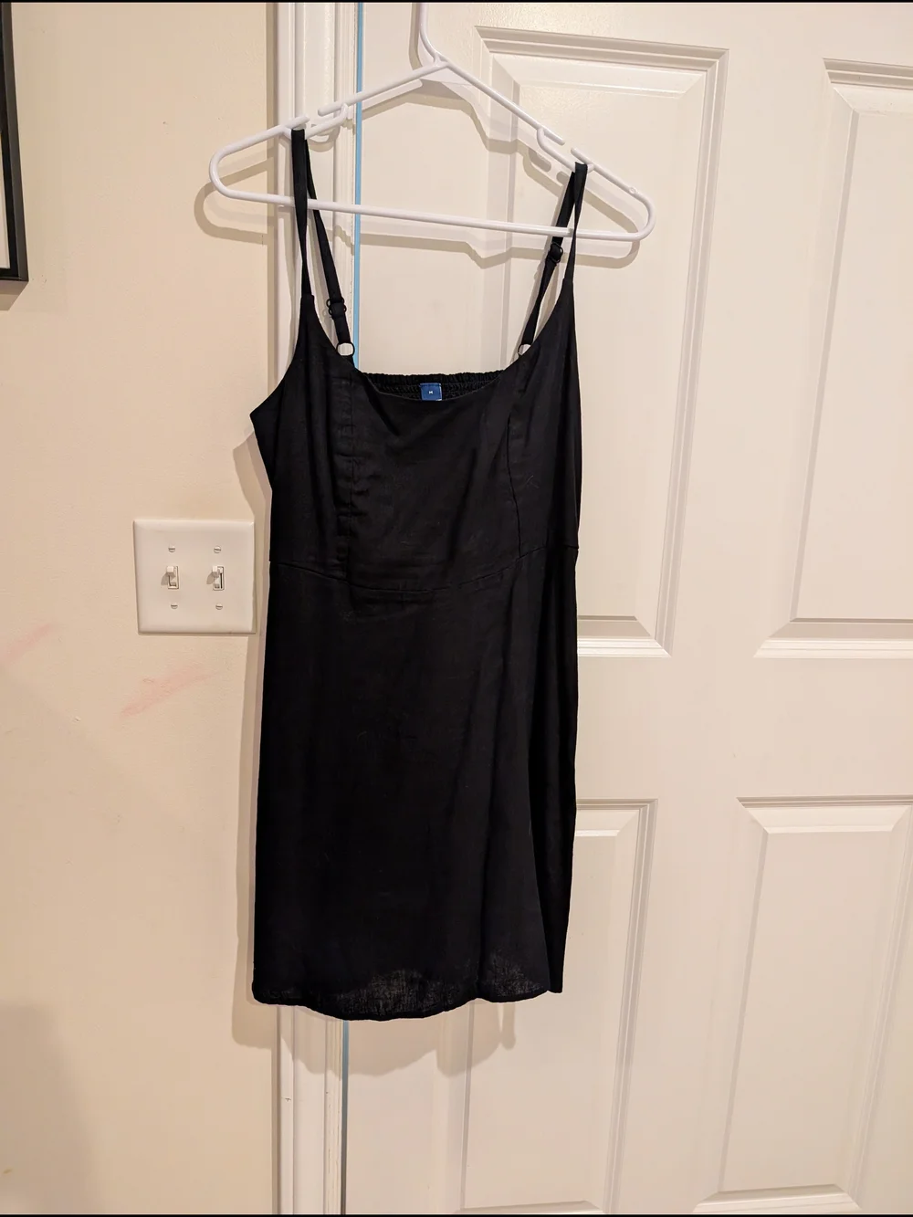 Old Navy Linen Blend Black Mini Sun Dress